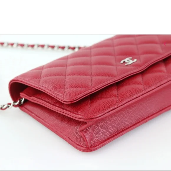 Chanel Caviar Wallet On Chain Red - Picture 4 of 7